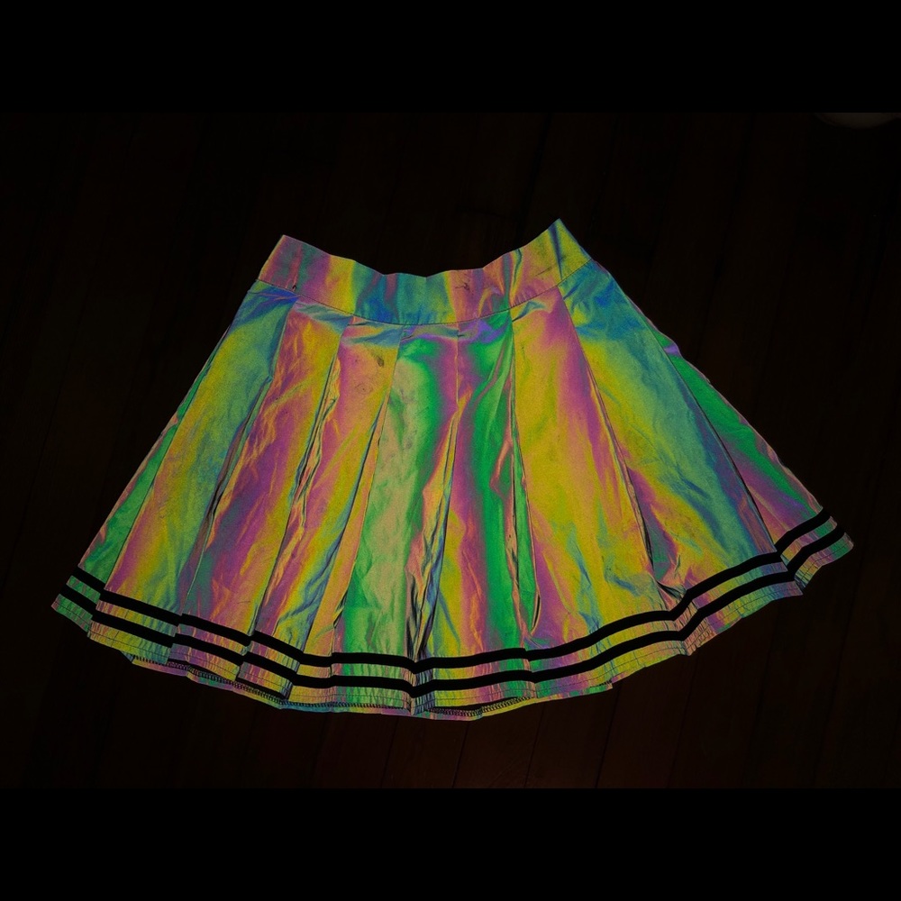 Spreepicky Rainbow Reflective Pleated Skirt